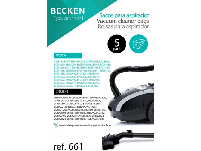 Bolsa de aspirador BECKEN REFª661 (5 unidades)