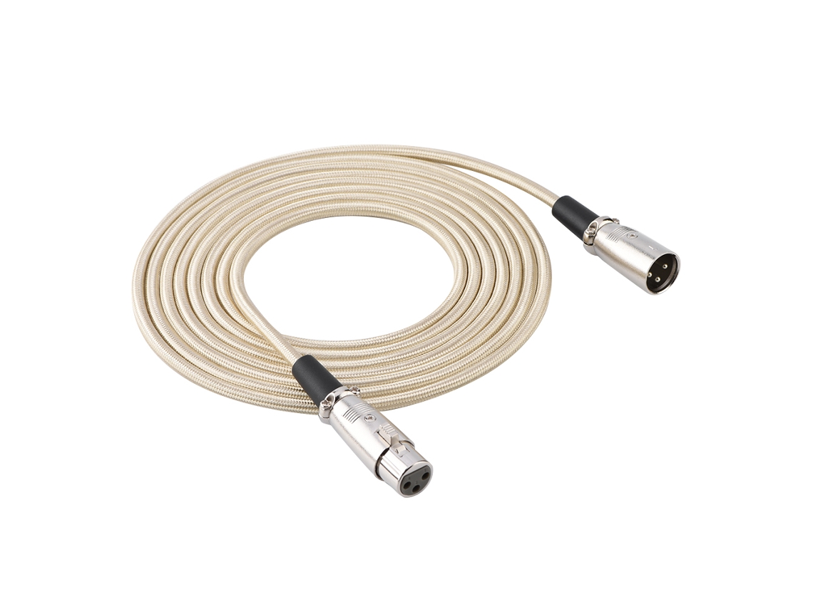 Cable De Micrófono Xlr Macho A Hembra Con Trenzado De Nailon De 3 Pines, 5 Metros/16,4 Pies
