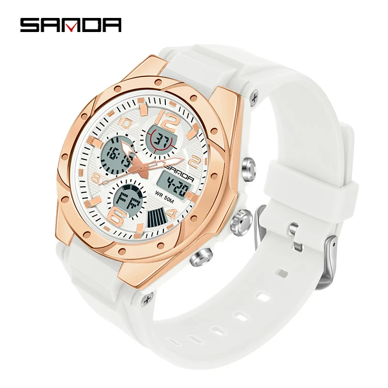 Reloj Deportivo Digital Led De Lujo Para Mujer (blanco), Reloj De Pulsera Informal Y A La Moda.