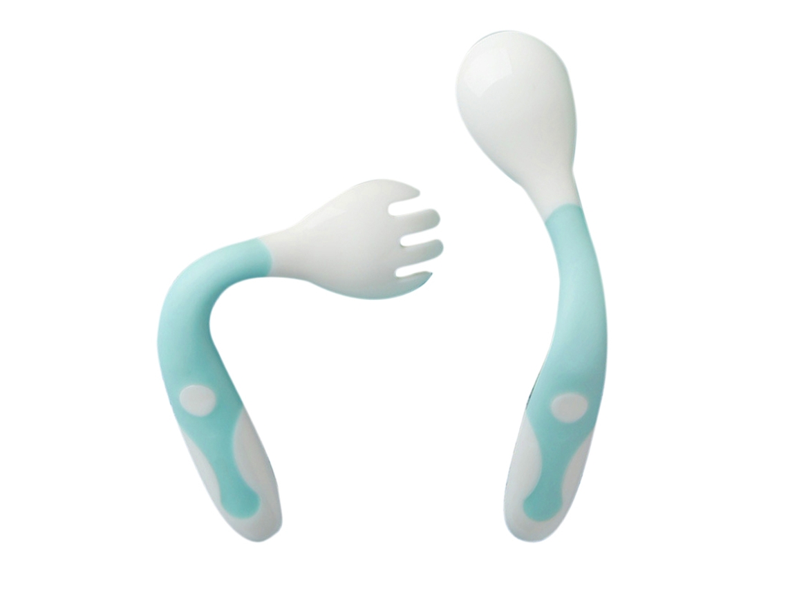 Juego De Cuchara Y Tenedor Para Bebé Con Estuche De Viaje Para El Entrenamiento De La Alimentación.