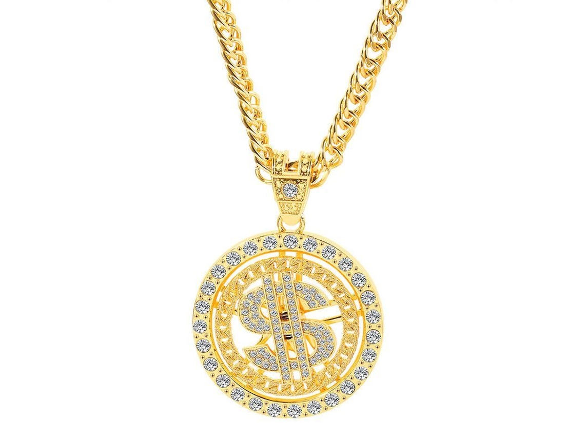 2026-cadena De Oro Con Signo De Dólar Giratorio Collar De Hip Hop Regalo Para Novio Hermano Padre Esposo