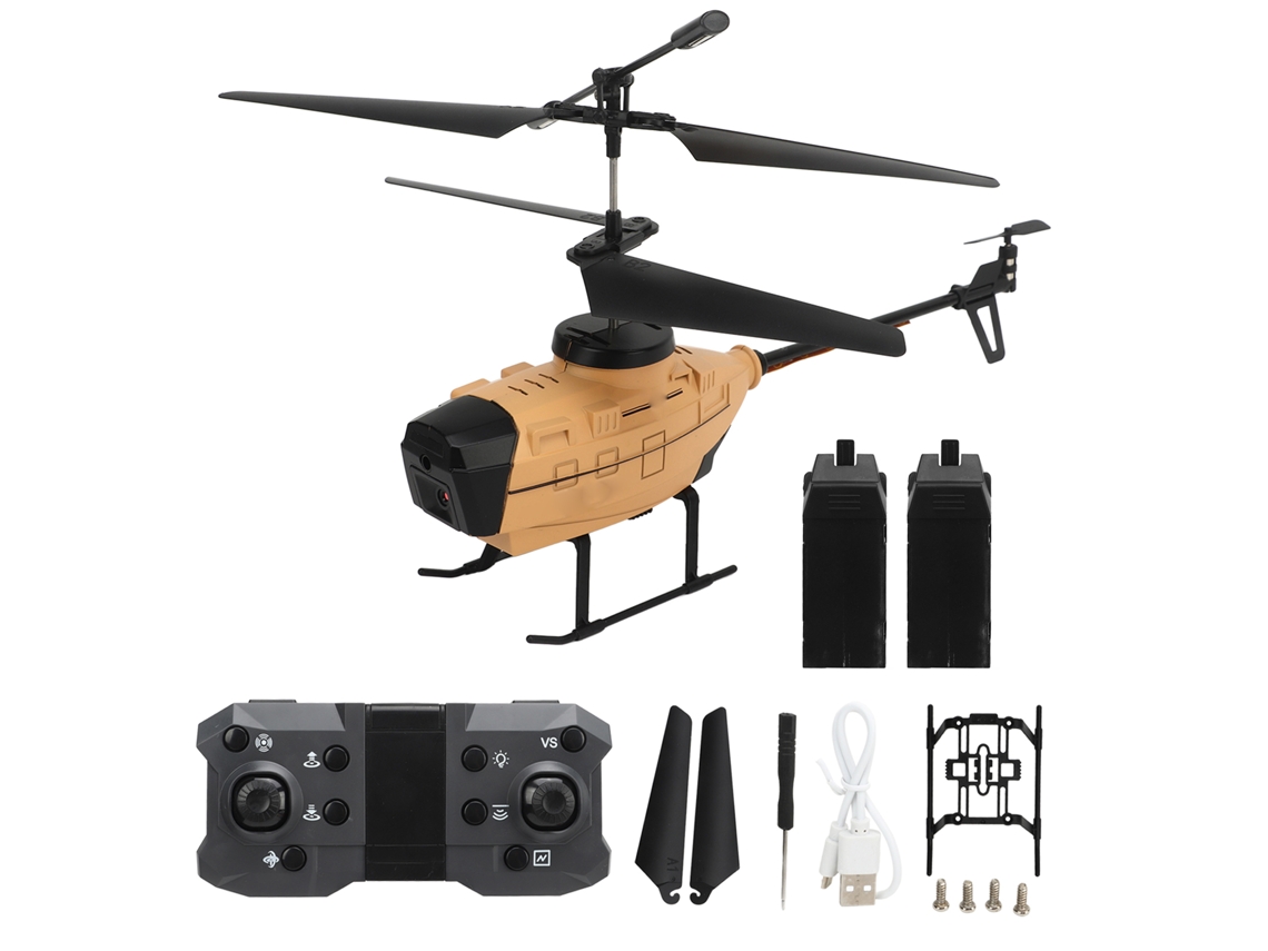 Helicóptero Teledirigido Con Sistema Automático De Evasión De Obstáculos, Cámaras Duales 4k, Juguete Terra Amarillo Con 2 Baterías.