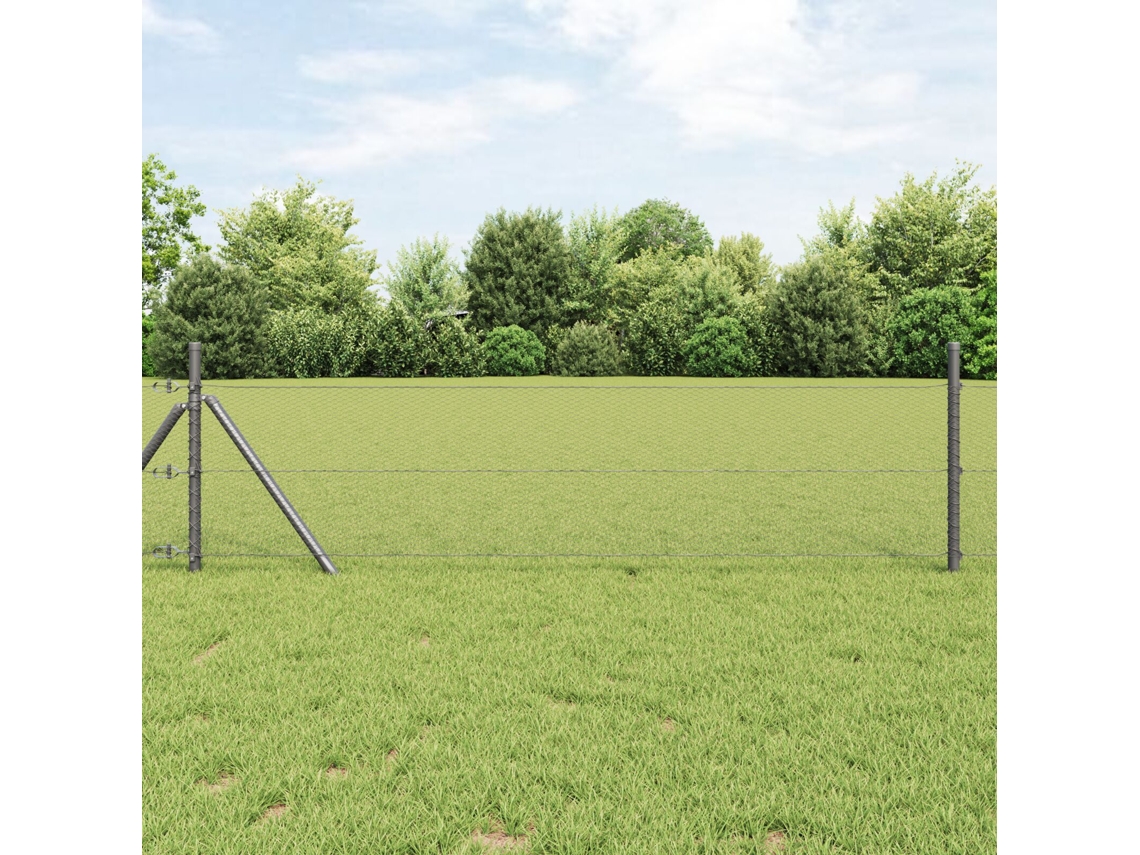 Valla hexagonal gris de acero de 0,4 x 100 m para Lovely Home