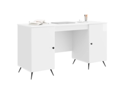 Maison Exclusive - Mesa blanca brillante 142,5 x 50 x 75 cm, derivados de la madera