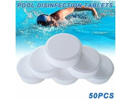 50 tabletas de cloro multifunción desinfección instantánea tabletas de desinfección de piscinas tabletas efervescentes desinfectante tricloro table...
