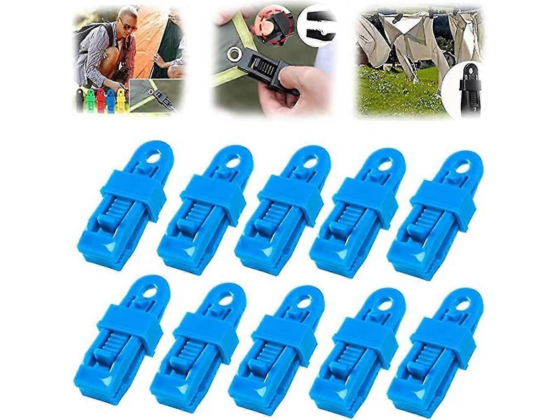 Omni-pinzas Para Toldos De Alta Resistencia, 20 Piezas Clips Antiviento Con Púas Para Sujetar Toldos Y Carpas Azul