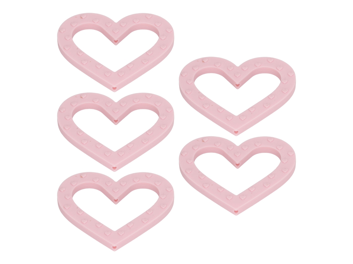 5pcs Chupeta Em Forma De Coração De Silicone Macia Segura Para Bebê E Criança