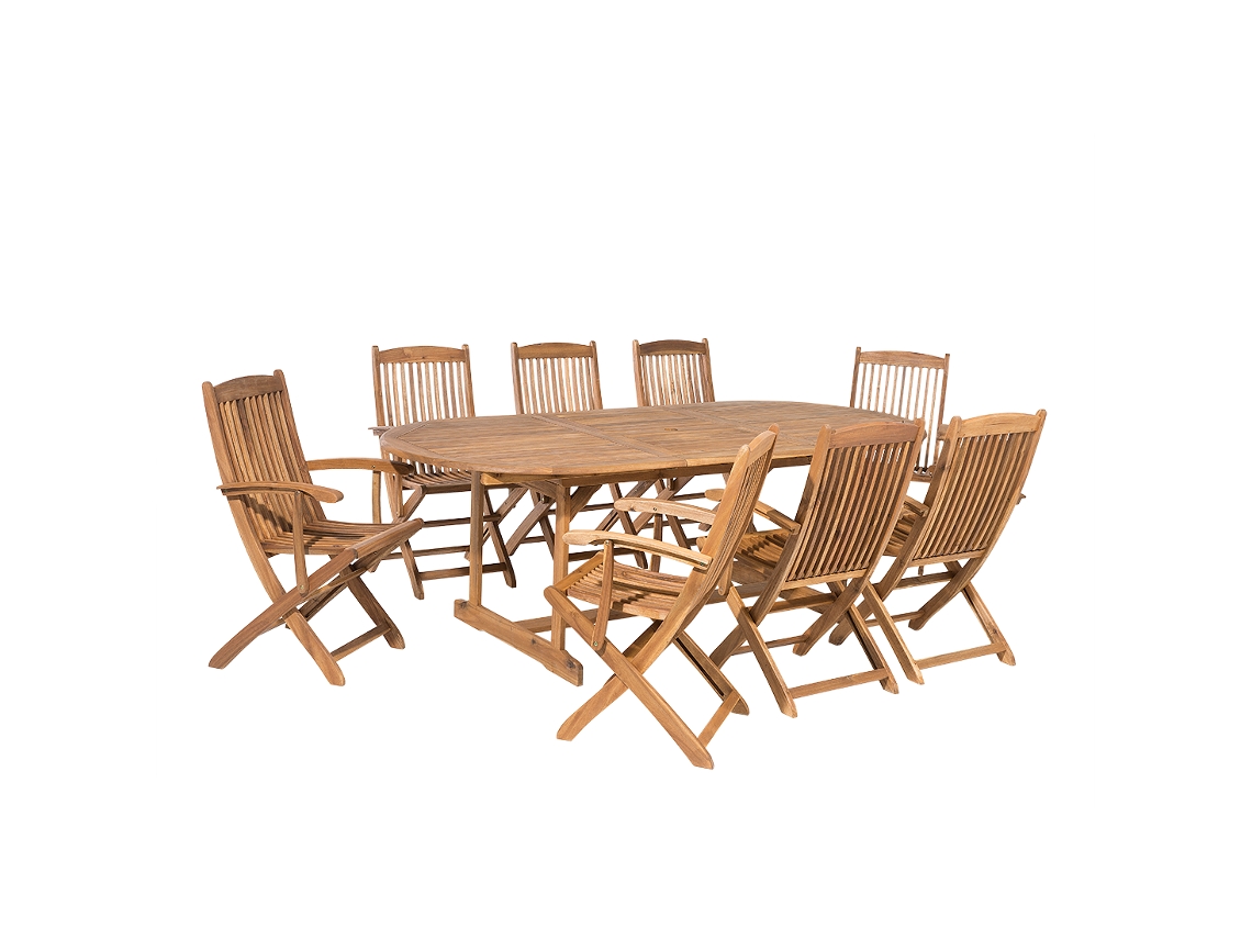Conjunto de Jardín Maui (Marrón - Madera de Acacia -100x220x93 cm)