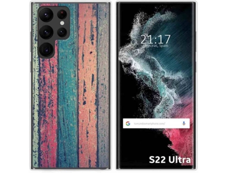 Carcasa Samsung Galaxy S22 Ultra 5G TUMUNDOSMARTPHONE Dibujos Madera 10 Multicolor