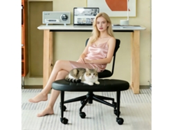 Silla De Oficina De Terciopelo Con Función Giratoria, Altura Regulable Y Reposapiés De 360°.