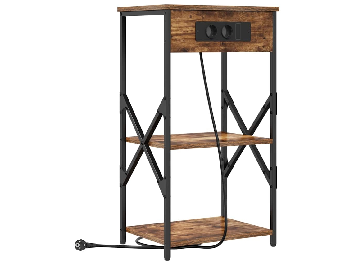 Maison Exclusive - Armario De Noche Con Estante Roble Ahumado 41 X 31 X 76 Cm