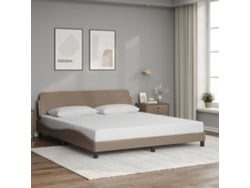 Estructura Cama Sin Colchón Cuero Sintético Capuchino 180x200cm