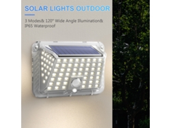 Luces Solares Para Exteriores Con Sensor De Movimiento, Led, Ip65, 3 Modos, Iluminación De 120°.