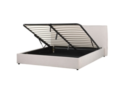 Cama con almacenaje BELIANI Lavaur de Terciopelo Blanco 203x220x100