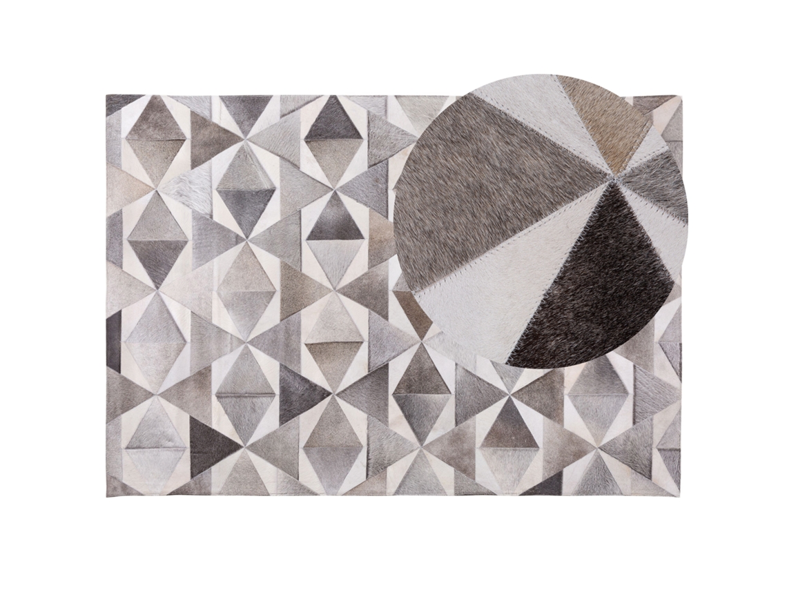 Alfombra de pelo corto BELIANI Alaka de Piel de vaca Gris 160x230