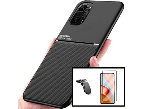 Kit Carcasa, Protector Cristal 5D Y Soporte Xiaomi Poco F3 Phonecare Magnetic Lux L Safe Driving