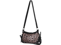 Bolso de hombro en forma de media luna con estampado de leopardo para mujer, bolso multifuncional con nudo, bolso tote.