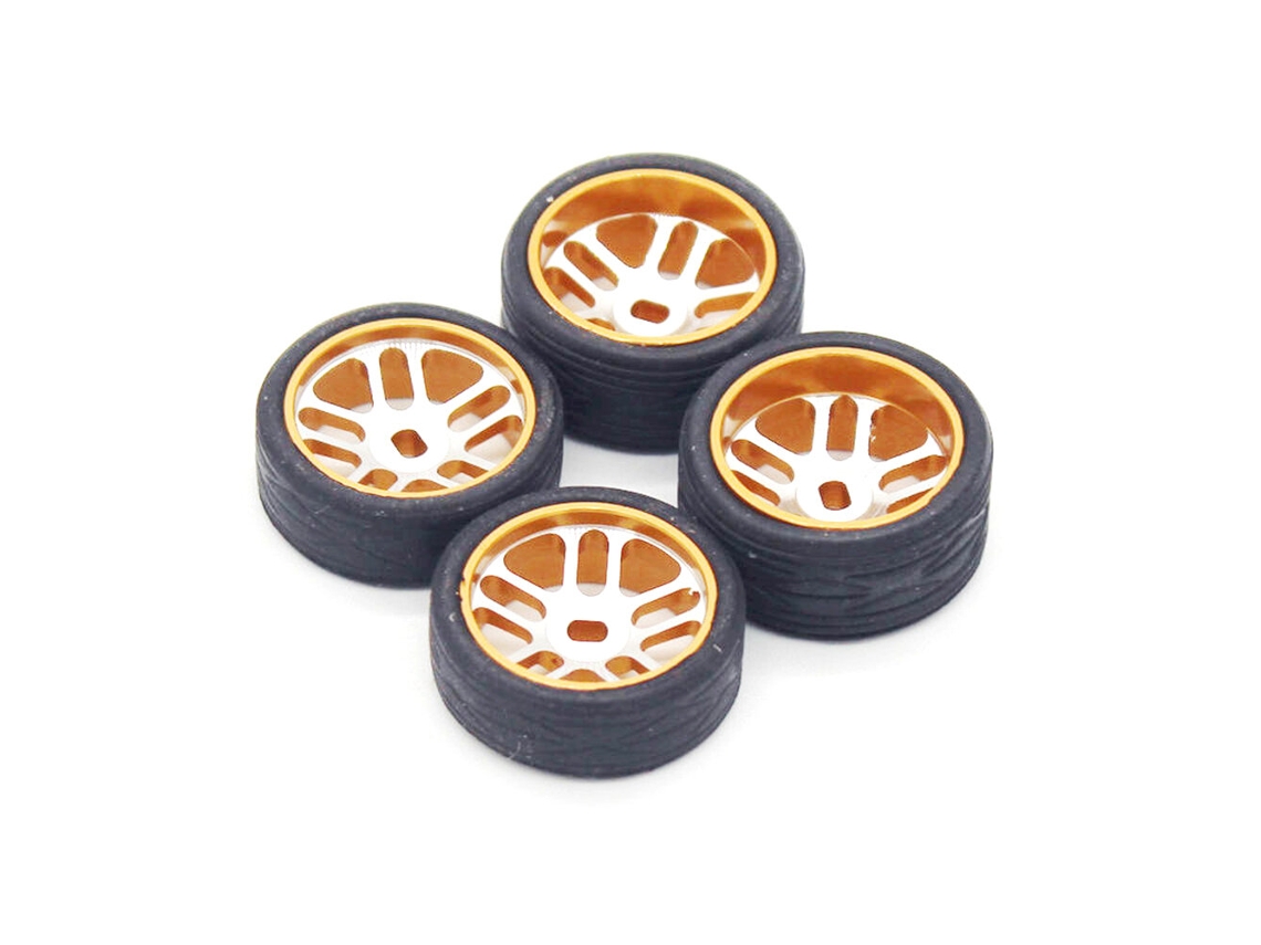 Buje de rueda de metal 1/28 con dos neumáticos estrechos y dos anchos para vehículo RC Wltoys 284131. Piezas de coche modelo.