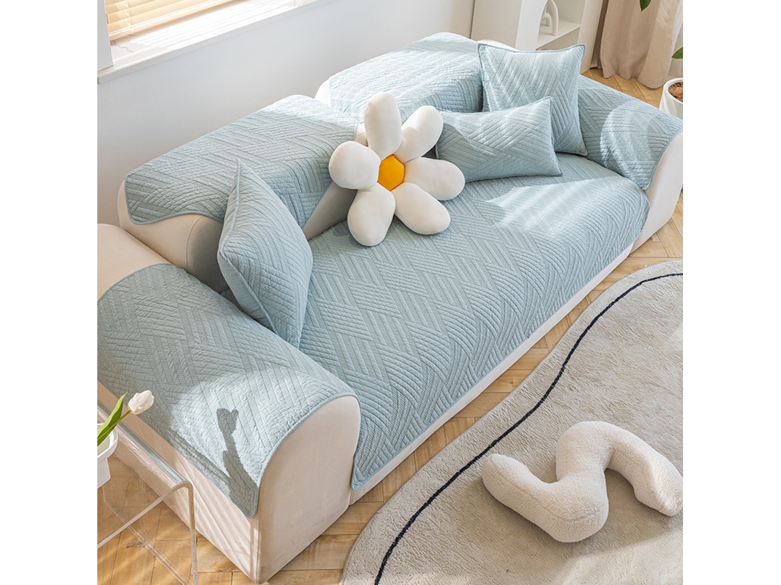 Funda de asiento de sofá antideslizante Protector de cojín de sofá -04 verde-110x180CM LUUCOZK