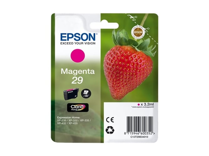 Cartucho de tinta original EPSON, 29, Fresa 3,2 ml , Magenta, , C13T29834022, T2983