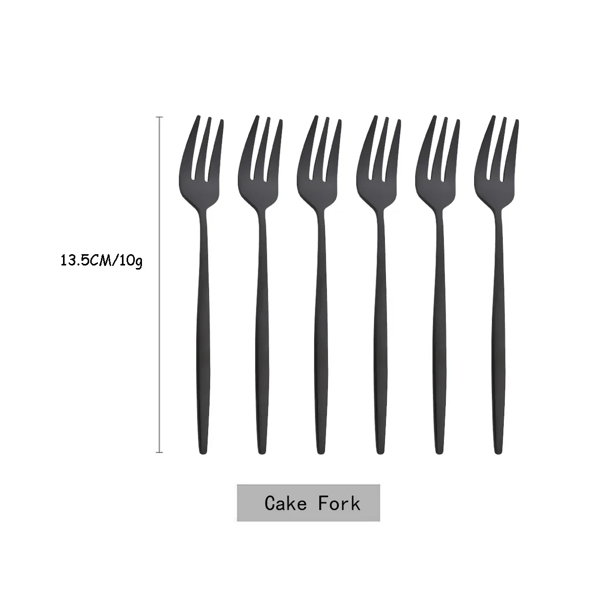 (negro, 6 Piezas) Tenedores De Té, Cubiertos Para Ensalada Y Utensilios De Cocina De Acero Inoxidable