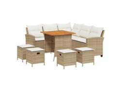 Maison Exclusive - Juego De Sofás De Jardín En Forma De L Con Cojines 6 Pzas Beige