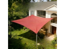 Sombrilla Rectangular De Tela Oxford Estilo Vela, 3x3 M, Roja, Digitallab