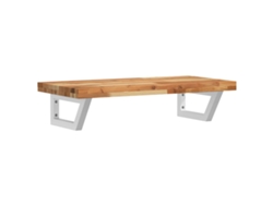 Estante de lavabo de pared acero y VIDAXL madera maciza de acacia
