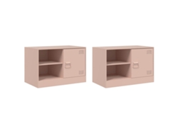 Maison Exclusive - Muebles Para Tv 2 Unidades Acero Rosa 67x39x44 Cm