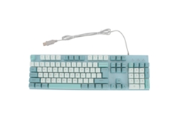 Teclado Gamer Com Fios Painel Metal Letras Grandes Retroiluminado Usb Para Computador Notebook Branco Azul Claro