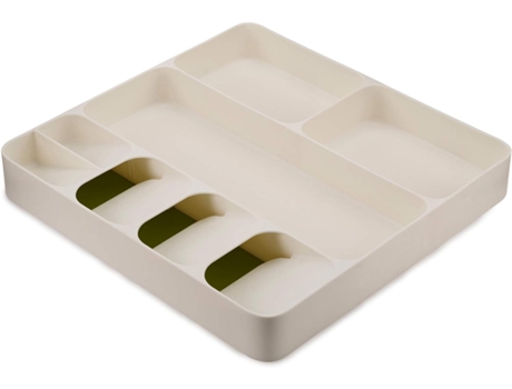 DrawerStore Bandeja organizadora de cajones de cocina para cubiertos y cubiertos, gris