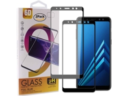 Protector Cristal Templado Samsung Galaxy A8 2018 HONGWE. Cobertura Completa Negro