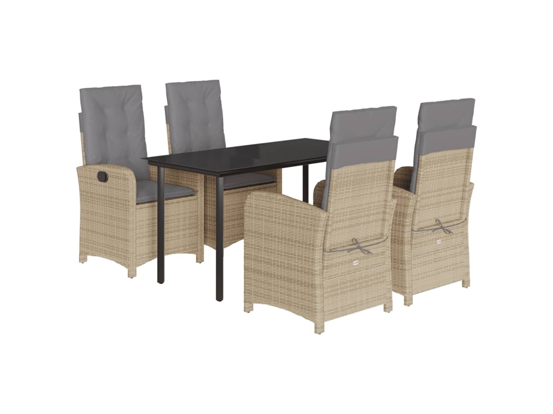 Maison Exclusive - Set Comedor De Jardín 5 Pzas Con Cojines Ratán Sintético Beige