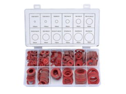 Kit De 600 Arandelas De Fibra 12 Tamaños Acero Rojo Papel Anillo Plano Sellador Para Fontanería Electrónica Aplicaciones Varias Rojo