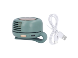 Ventilador USB portátil recargable, silencioso, verde.