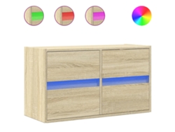 Maison Exclusive - Mueble De Tv De Pared Con Luces Led Roble Sonoma 80x31x45 Cm
