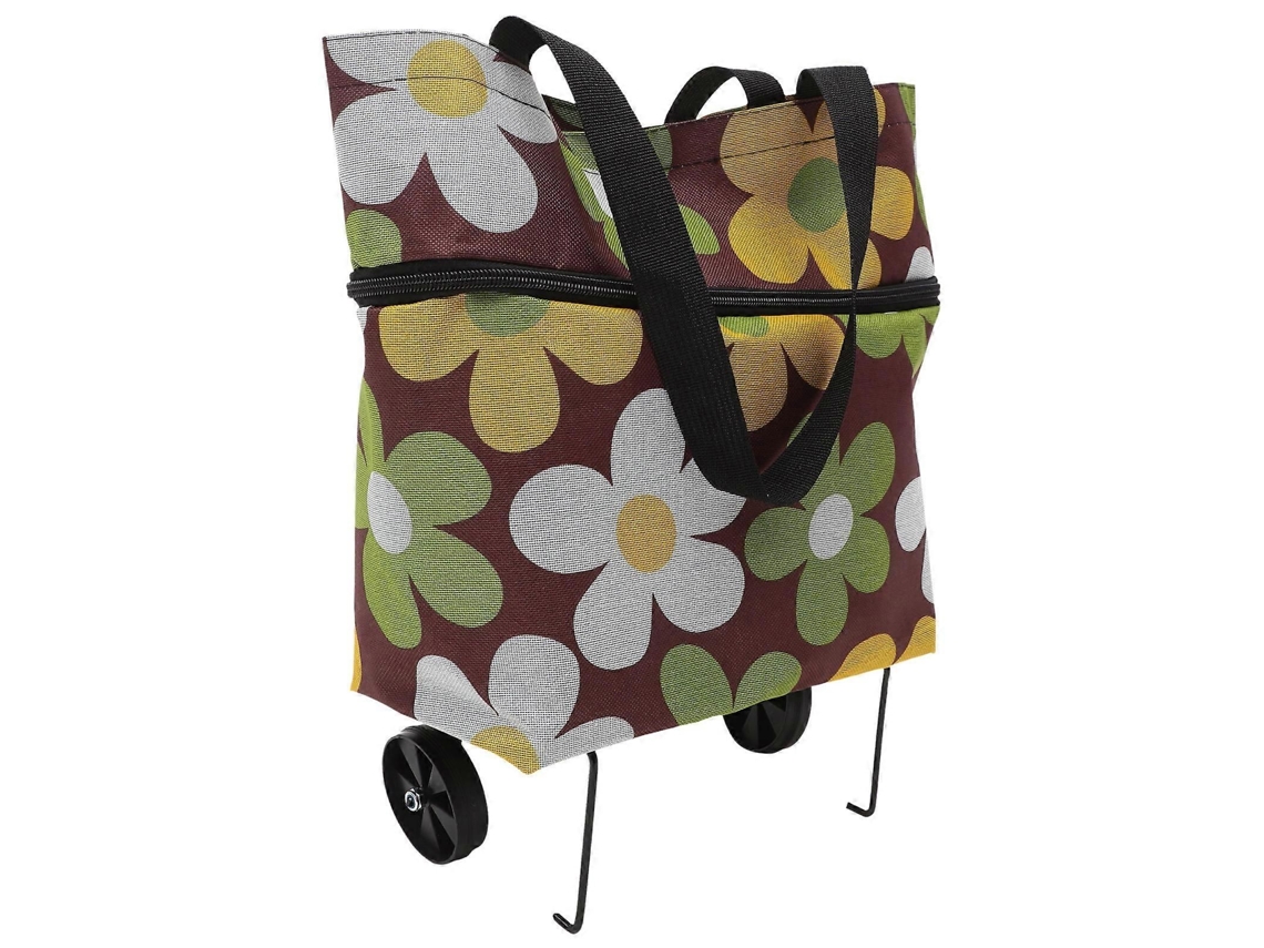 Carrito de la compra plegable con ruedas. Carrito portátil y reutilizable para supermercados y uso diario. Ligero y fácil de transportar. GOKOCO
