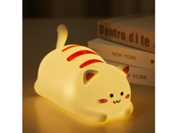 Luz de noche de gato para niños, linda luz de noche de silicona con 2 niveles de brillo, lámpara recargable kawaii para dormitorio de niñas y Facpoet