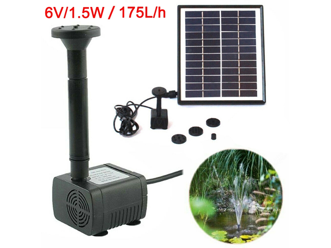 Bomba de agua solar (caudal de 175 l/h, para fuentes de jardín)