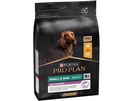 Pienso para Perros PURINA Pro Plan Small & Mini 9+ (3Kg - Seco - Razas Pequeñas - Sénior - Sabor: Pollo)
