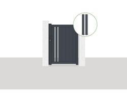 Pack puerta 1m giona a.140cm + 2 postes eifel a.166cm gris