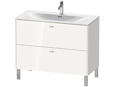Pedestal de lavabo DURAVIT Brioso vertical 102,0 x 47,9 cm 2 cajones incl. recorte de sifón y delantal para lavabo Viu 234410