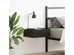 Mesita De Noche | Mesilla De Noche Flotante Madera Contrachapada Negro 40x30x15cm Wsd784752
