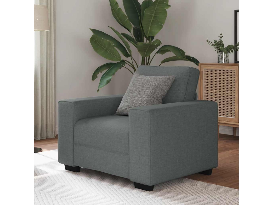 Sillón Sofá Tela Gris Oscuro 60 Cm