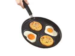 Panela Não Adesiva, Com 4 Ranhuras, Em Forma De Coração E Redonda, Perfeita Para Panquecas E Ovos Fritos.