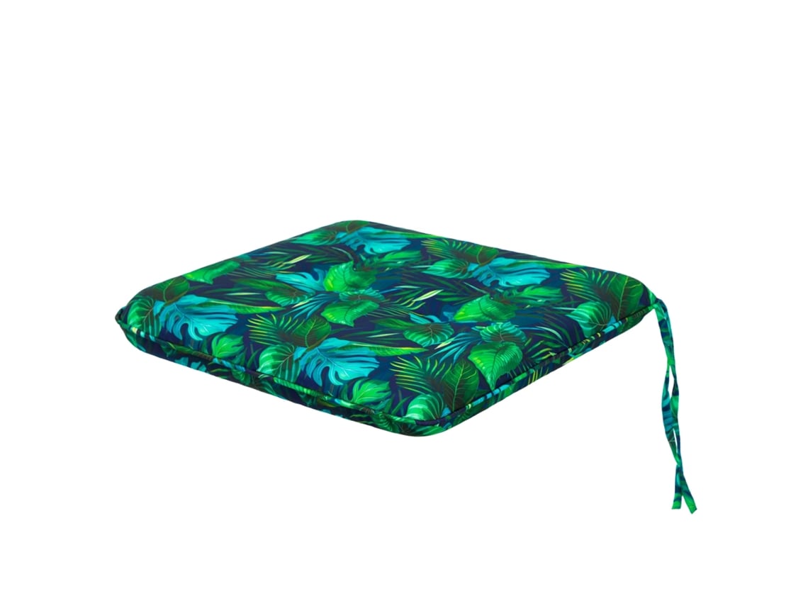 Cojín para Silla de Salón, Cocina, Comedor o Jardín para Interior y Exterior - 1 Pieza 50x43cm - Doble cara - Hoja Azul SALES CORE