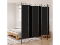 Separador LOVELY HOME con 6 Paneles de Tela Negra (240 x 220 cm)