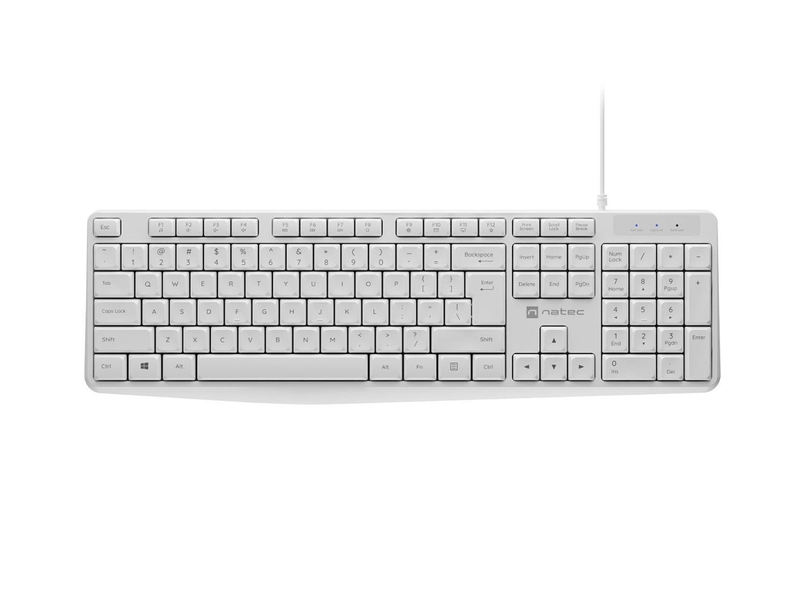 Teclado Natec Nautilus Us Slim Branco