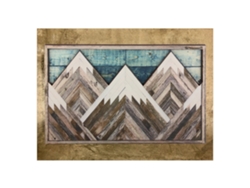 Decoración De Pared De Madera Con Montañas Geométricas, Arte Decorativo De Cima De Montaña