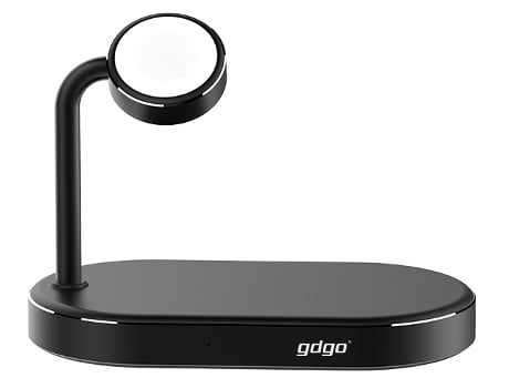 Cargador inalámbrico GDGO GDMFDK07 3in1 MFI 10W type-c para iPhone14/13 iwatch AirPods QC3.0 ABS